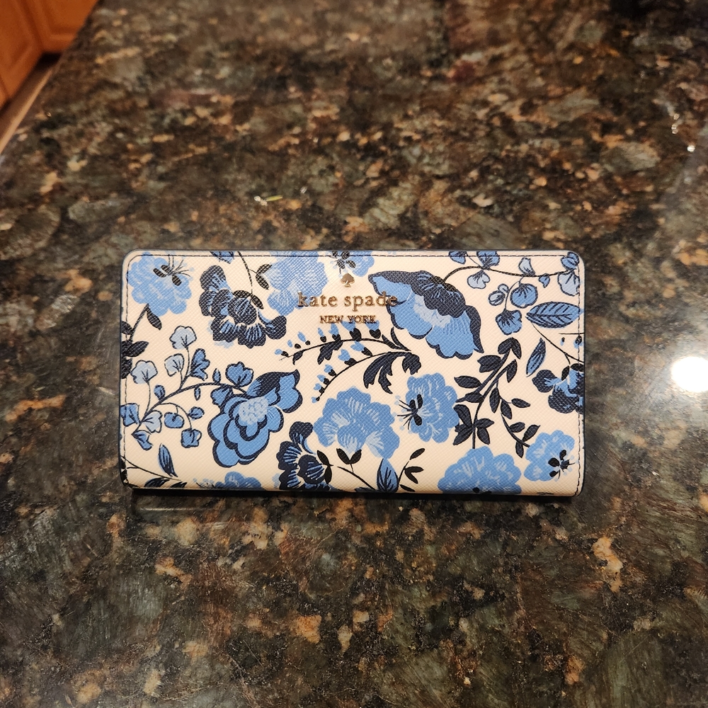 Kate Spade Madison Vase Floral Vase Slim Bifold Wallet
